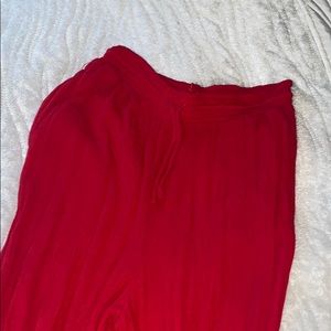 Flowy red boho pants